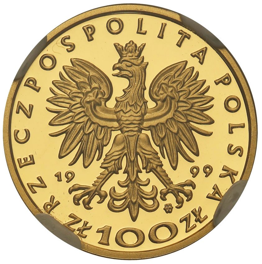 III RP 100 złotych 1999 Zygmunt II August NGC PF70 ULTRA CAMEO (MAX)